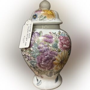 Vintage Rose Floral Ginger Jar